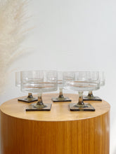 Load image into Gallery viewer, Vintage Linear Smoke Crystal Coupe Glasses- Set of Eight- ROSENTHAL
