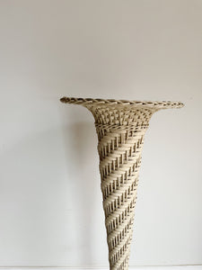 Antique Handmade Woven Floor Vase