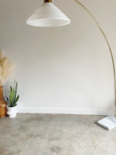 Load image into Gallery viewer, Vintage Italian Harvey Guzzini Style Brass &amp; Carrara Marble Arc Floor Lamp
