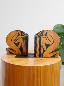 Nude Woodblock Bookends