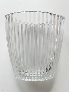 Mikasa Crystal Diamond Fire Oval Vase Made in Japan