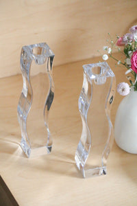 Squiggle Crystal  Candlesticks