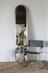 Mid Century Modern Oval Wall / Leaning Full Length Mirror 