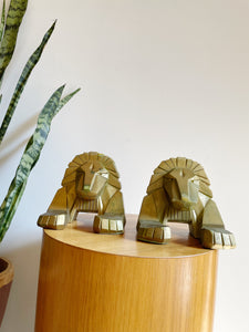 Pair of Art Deco Lion Book Ends