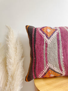 Wool Kilim Rug Pillow 17in x 17in