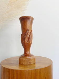 Hand-carved Hand Vase