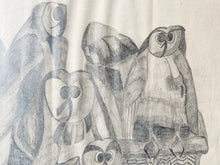 Load image into Gallery viewer, Framed Owl Drawing dated 1972
