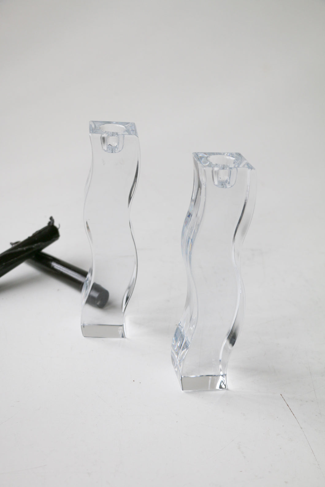 Squiggle Crystal  Candlesticks