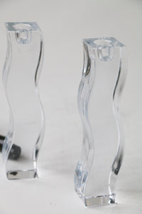 Squiggle Crystal  Candlesticks