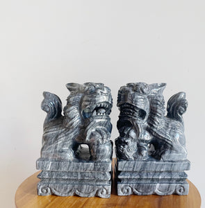 Marble Foo Dog Bookends