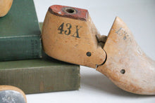 Load image into Gallery viewer, Rustic Wood Shoe Forms / Unique Candlestick Holders Circa  1948
