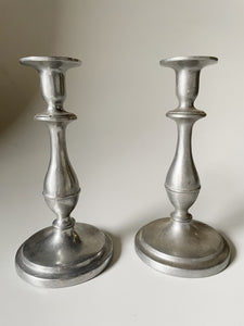 Pair of Pewter Candlestick Holders