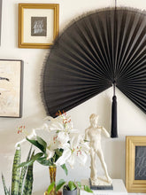 Load image into Gallery viewer, Large Black Bamboo Wall Fan
