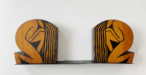 Nude Woodblock Bookends