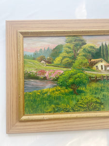 Vintage Landscape Oil Painting Circa 1961