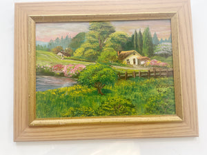 Vintage Landscape Oil Painting Circa 1961