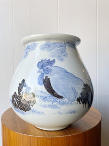 Ceramic Rooster Motif Vase