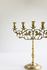 Brass Candelabra with Lion Detail