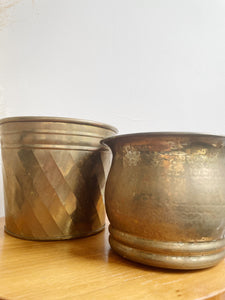 Set of Two Brass Planters