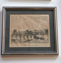 Load image into Gallery viewer, Antique circa 1832 Framed Etching of The Louvre Museum in Paris
