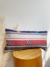 Load image into Gallery viewer, Wool Kilim Rug Pillow 12in x 24in
