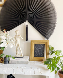 Large Black Bamboo Wall Fan