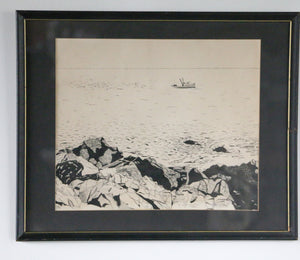 New England Coastal Ink Drawing circa 1981