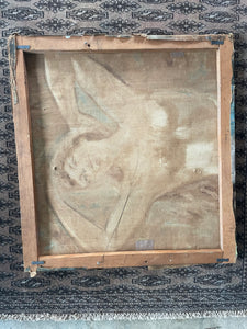 Antique Nude Portrait on Canvas