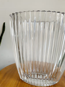 Mikasa Crystal Diamond Fire Oval Vase Made in Japan