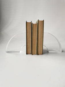 Curved Astronte Lucite Bookends by Ritts Co. Of Los Angeles