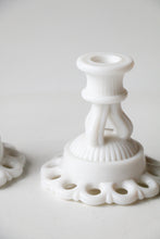 Load image into Gallery viewer, Milk Glass Candle Stick Holders
