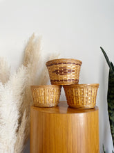 Load image into Gallery viewer, Set of Three Woven Planter Baskets
