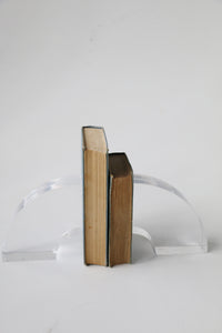 Curved Astronte Lucite Bookends by Ritts Co. Of Los Angeles