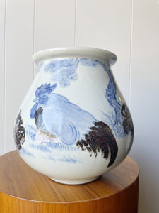 Ceramic Rooster Motif Vase