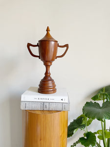 Turned Wood Lidded Urn/ Vase / Planter