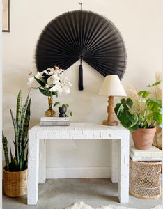 Large Black Bamboo Wall Fan